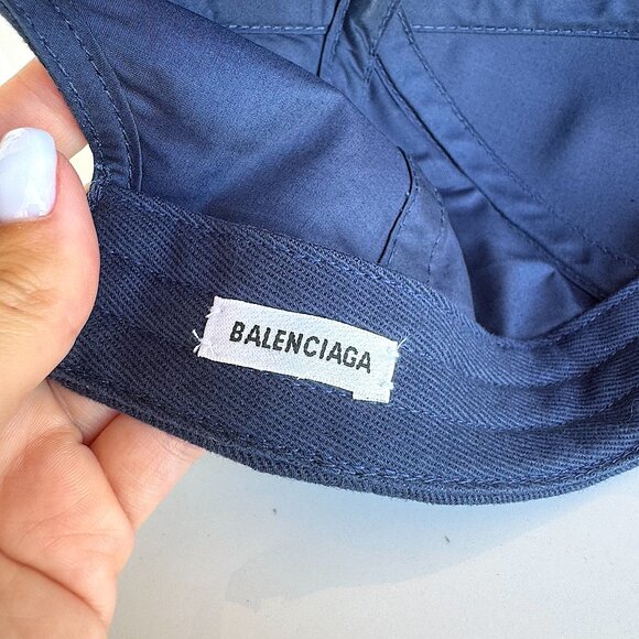 Balenciaga Hats & Pull Cotton Navy Blue Men Size L (58 cm) - Picture 8 of 12